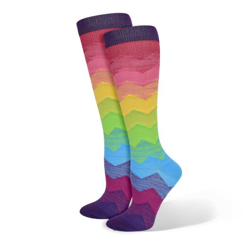 Ombre Chevron Compression Sock