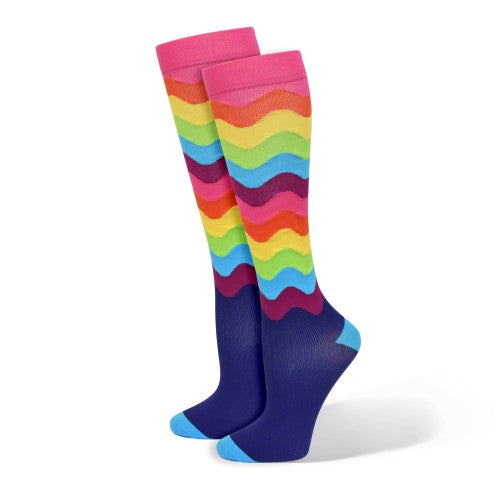Premium Rainbow Wobble Fashion Compression Sock