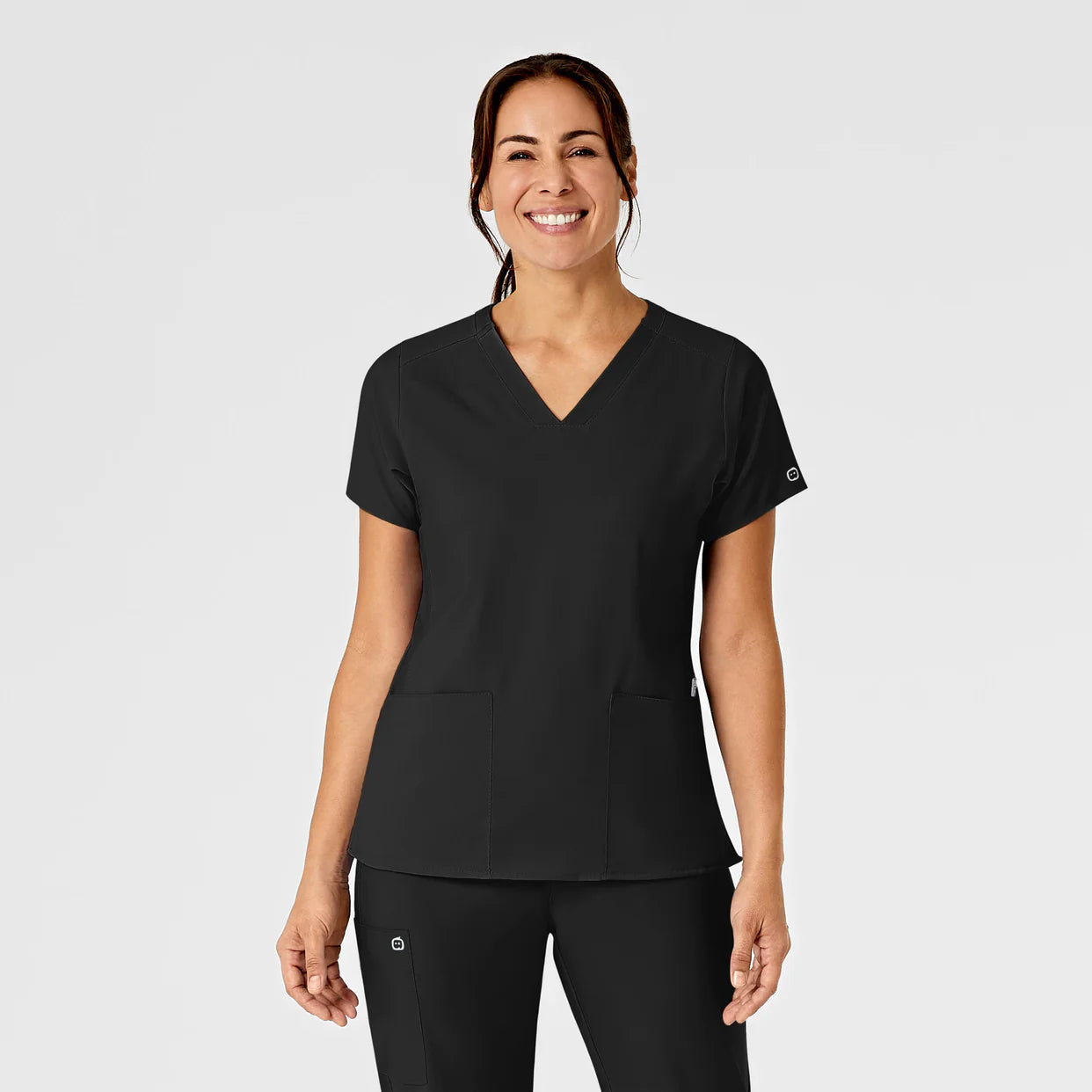 W123 Women's Classic V-Neck Scrub Top