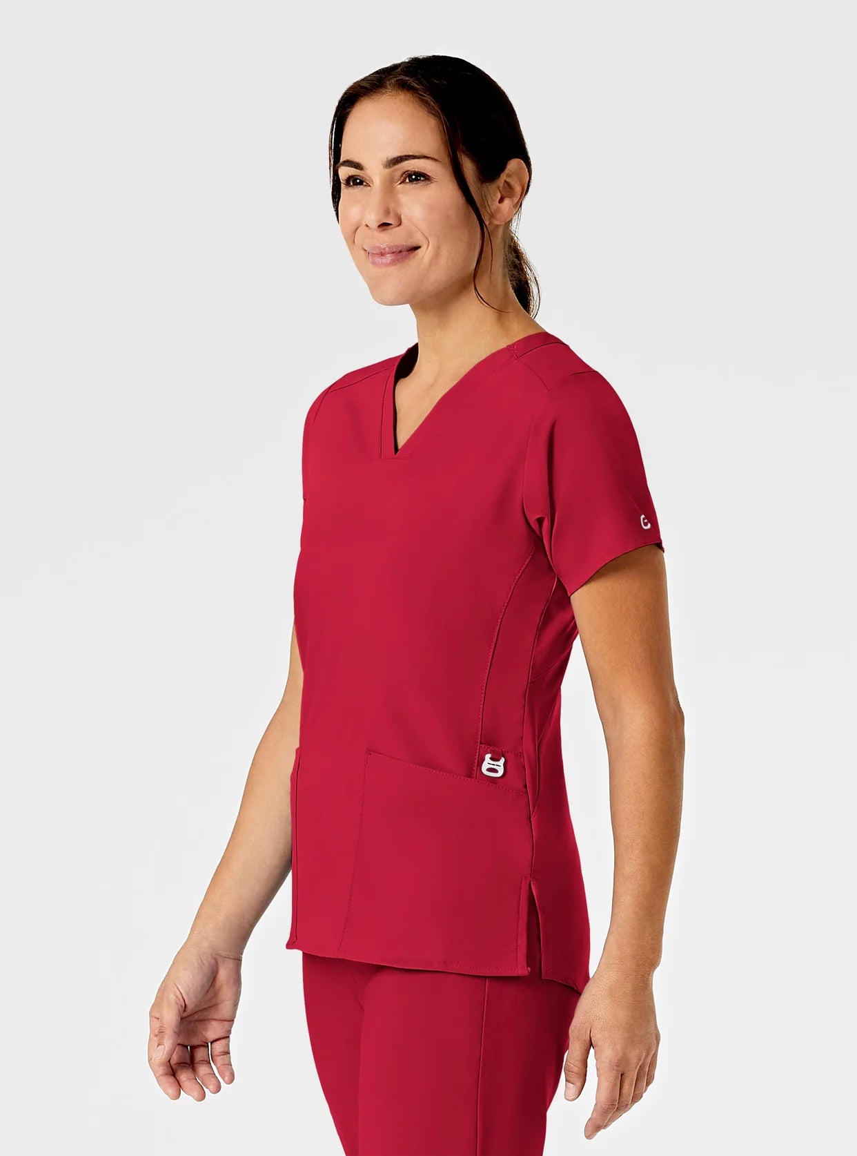 W123 Women's Classic V-Neck Scrub Top